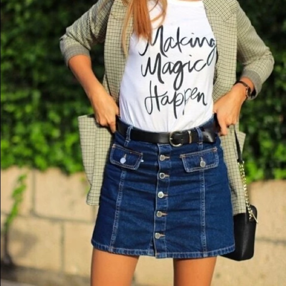 Zara Large Authentic Denim BY TRF Denim Mini Skirt